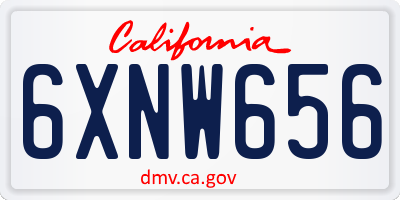 CA license plate 6XNW656