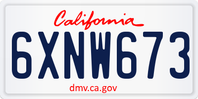 CA license plate 6XNW673
