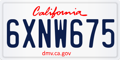CA license plate 6XNW675