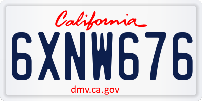 CA license plate 6XNW676