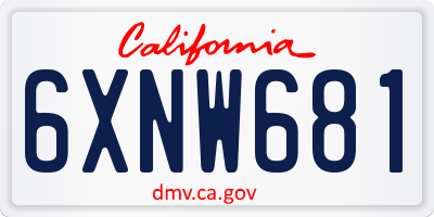 CA license plate 6XNW681