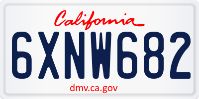 CA license plate 6XNW682