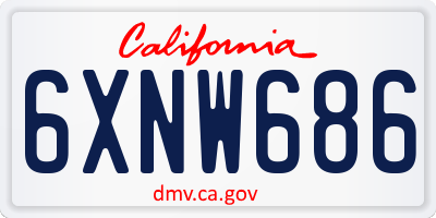 CA license plate 6XNW686