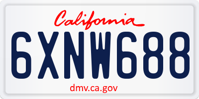 CA license plate 6XNW688