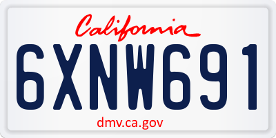 CA license plate 6XNW691