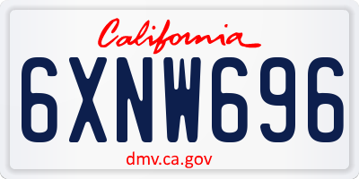 CA license plate 6XNW696
