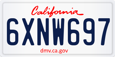 CA license plate 6XNW697