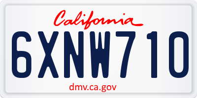 CA license plate 6XNW710
