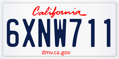 CA license plate 6XNW711