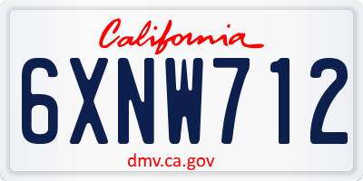 CA license plate 6XNW712