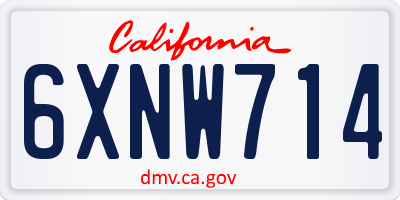 CA license plate 6XNW714