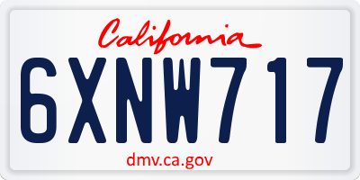 CA license plate 6XNW717