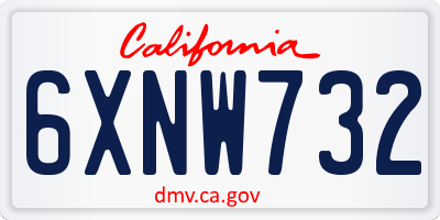 CA license plate 6XNW732