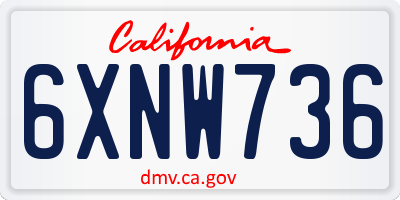 CA license plate 6XNW736