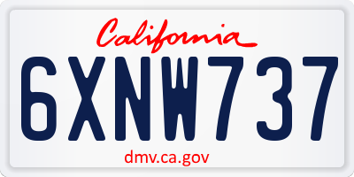 CA license plate 6XNW737