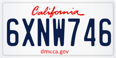 CA license plate 6XNW746