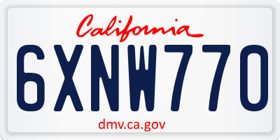 CA license plate 6XNW770