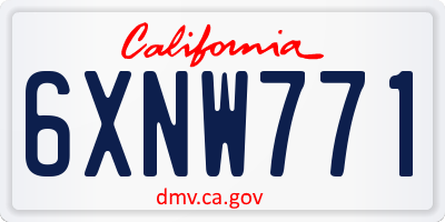 CA license plate 6XNW771