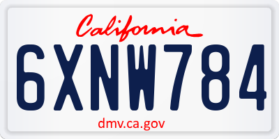 CA license plate 6XNW784