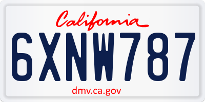 CA license plate 6XNW787