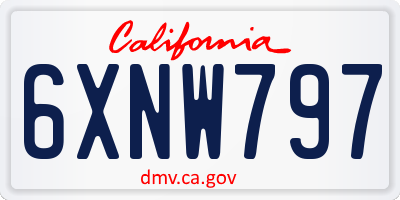 CA license plate 6XNW797