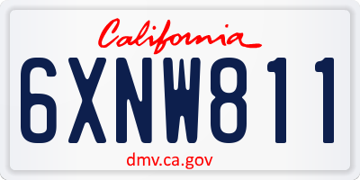 CA license plate 6XNW811