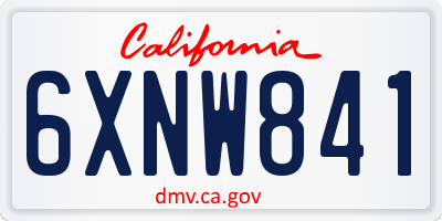 CA license plate 6XNW841