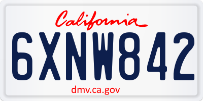 CA license plate 6XNW842