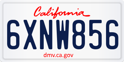 CA license plate 6XNW856