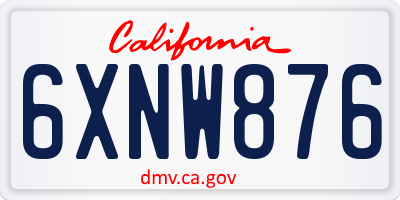 CA license plate 6XNW876