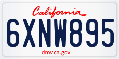 CA license plate 6XNW895