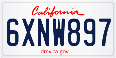 CA license plate 6XNW897