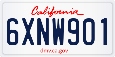 CA license plate 6XNW901