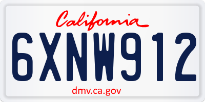 CA license plate 6XNW912