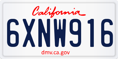 CA license plate 6XNW916