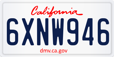 CA license plate 6XNW946
