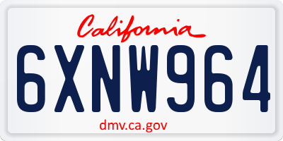 CA license plate 6XNW964