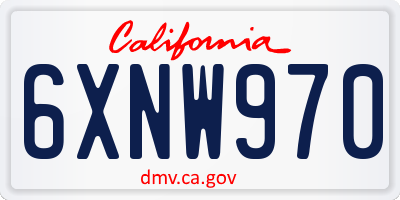 CA license plate 6XNW970