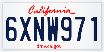 CA license plate 6XNW971