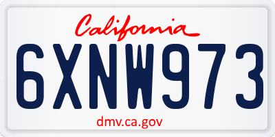 CA license plate 6XNW973