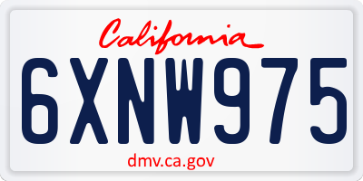 CA license plate 6XNW975