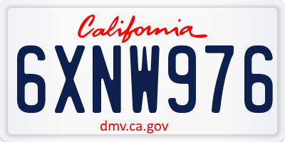 CA license plate 6XNW976