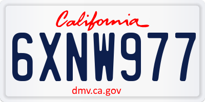 CA license plate 6XNW977
