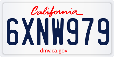 CA license plate 6XNW979
