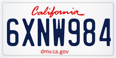 CA license plate 6XNW984