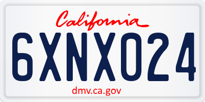 CA license plate 6XNX024