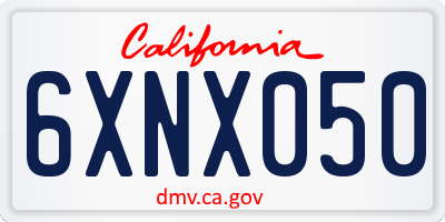 CA license plate 6XNX050