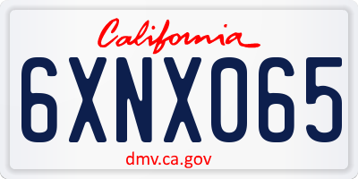 CA license plate 6XNX065