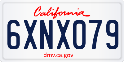 CA license plate 6XNX079