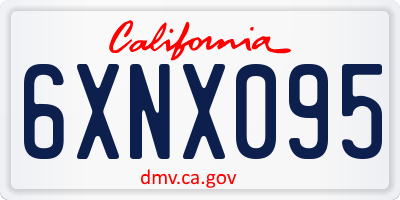 CA license plate 6XNX095